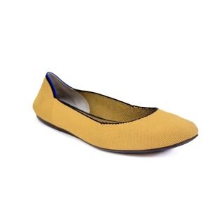Rothy's Chai Square Flats Marigold Blue Halo Retired Edition